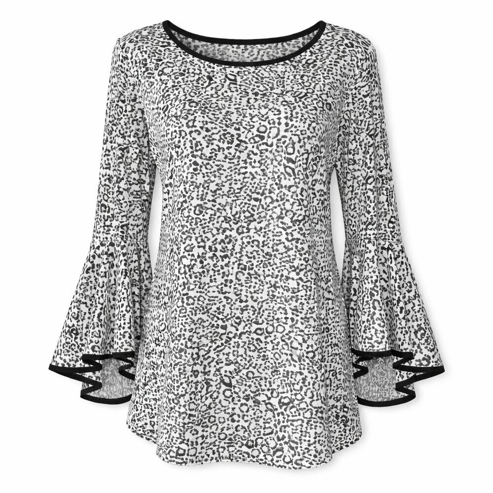 COCO BIANCO Black White Print Top Size M
